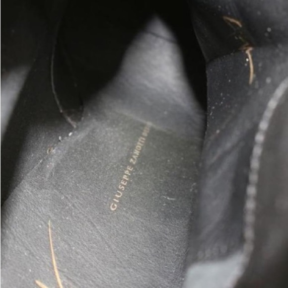 Giuseppe Zanotti Western Black Leather x Gold Blue Velour Leather Ankle Boots - Picture 5 of 14